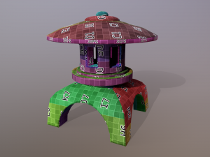 Japanese Stone Lantern 3D Модель
