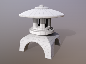 Japanese Stone Lantern 3D Модель
