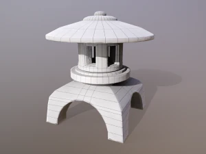 Japanese Stone Lantern 3D Model