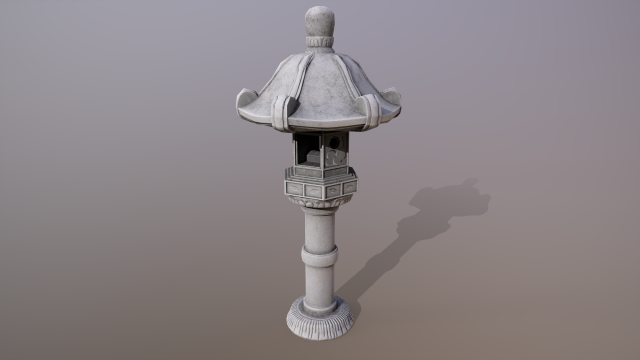 Japanese Stone Lantern 3D Модель .c4d .max .obj .3ds .fbx .stl .blend 