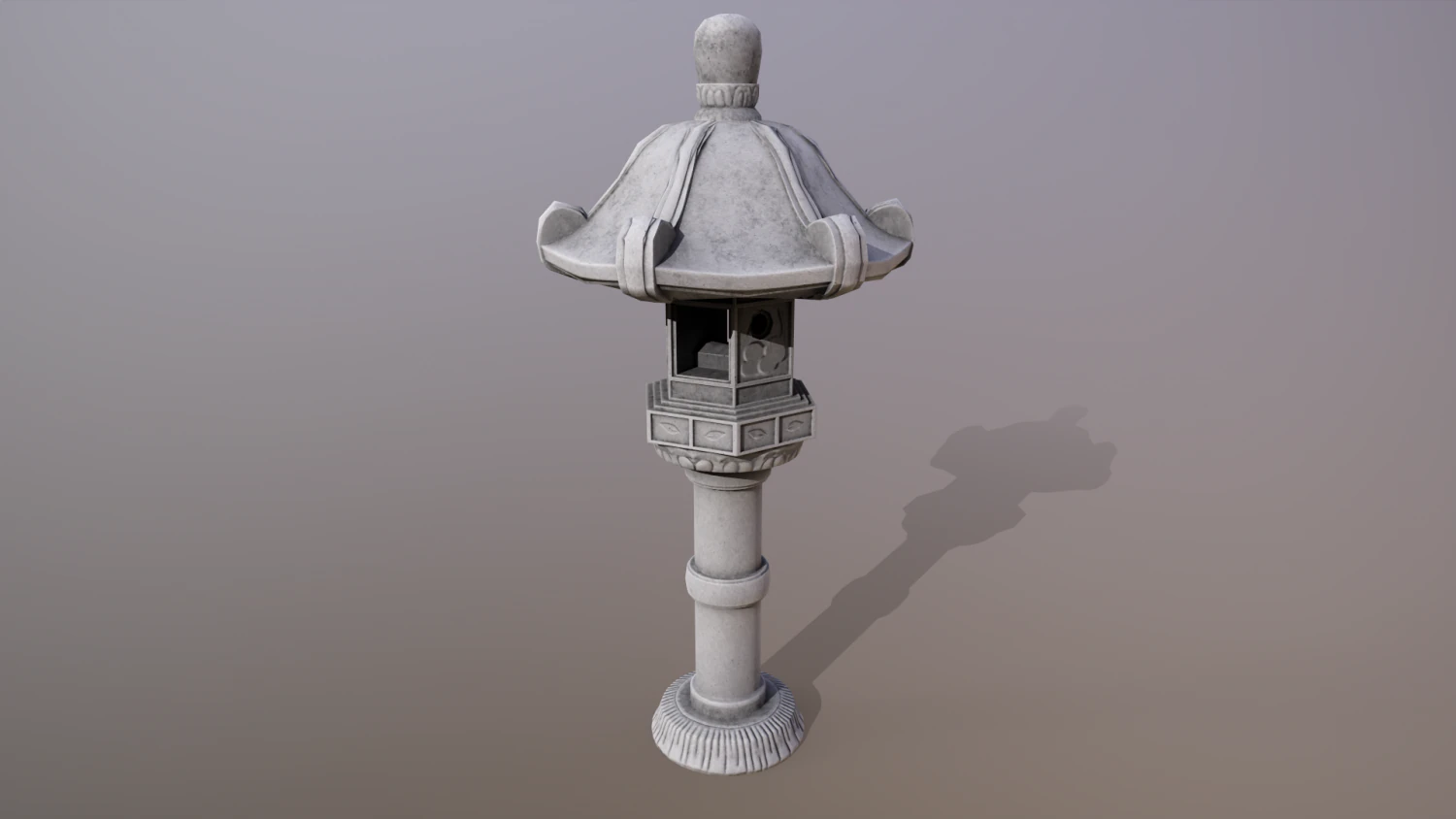 Japanese Stone Lantern 3D Model .c4d .max .obj .3ds .fbx .stl .blend