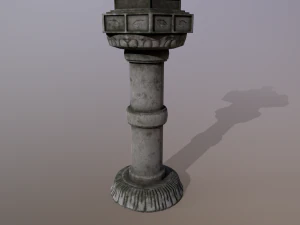 Japanese Stone Lantern 3D Model