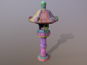 Japanese Stone Lantern 3D Модель