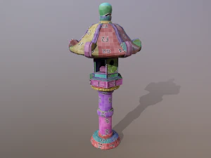 Japanese Stone Lantern 3D Model
