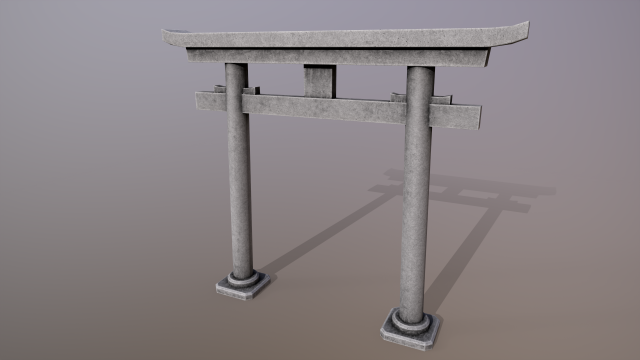 Japanese Gate 3D Модель .c4d .max .obj .3ds .fbx .stl .blend 
