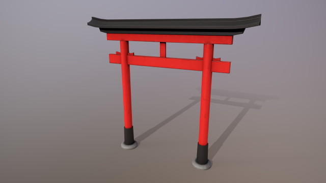 Japanese Gate 3D-Modell .c4d .max .obj .3ds .fbx .stl .blend 