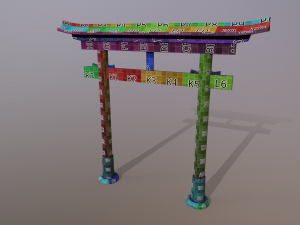 Japanese Gate 3D-Modell