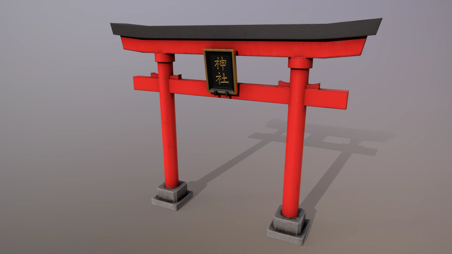 Japanese Gate 3D Model .c4d .max .obj .3ds .fbx .stl .blend 