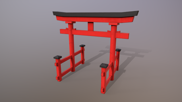 Japanese Gate 3D Model .c4d .max .obj .3ds .fbx .stl .blend 