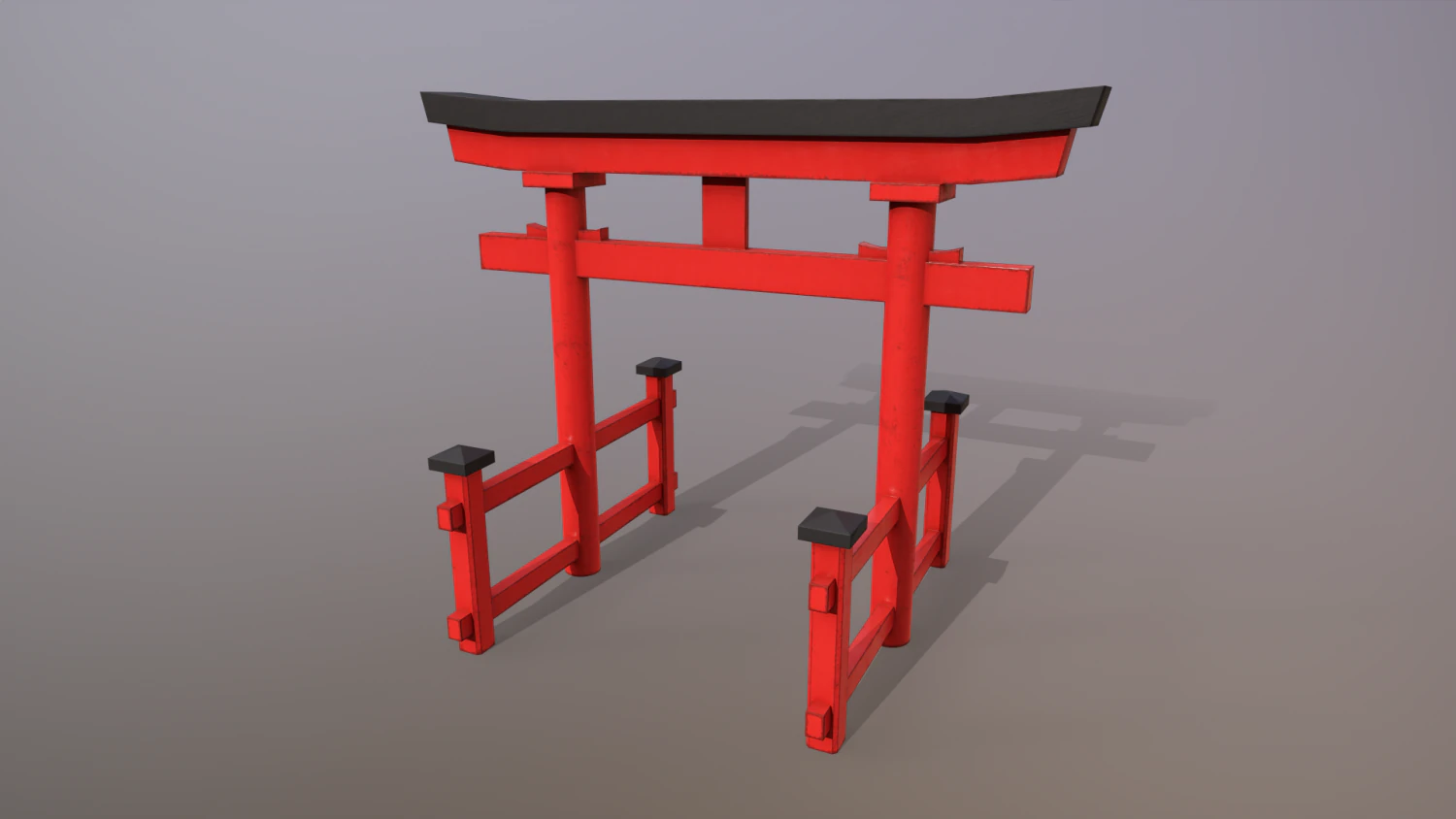 Japanese Gate 3D Model .c4d .max .obj .3ds .fbx .stl .blend 
