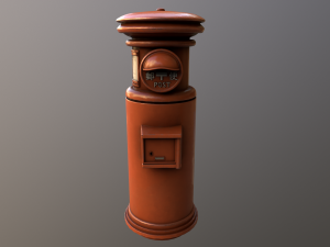 Japanese Old Post Box Modello 3D