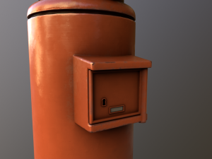 Japanese Old Post Box Modello 3D