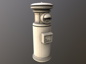 Japanese Old Post Box Modello 3D
