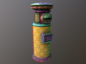 Japanese Old Post Box Modello 3D