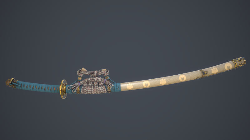 Katana Game Ready Model Modello 3D .c4d .max .obj .3ds .fbx .stl .blend 