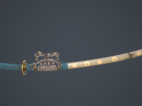 Katana Game Ready Model Modelo 3D