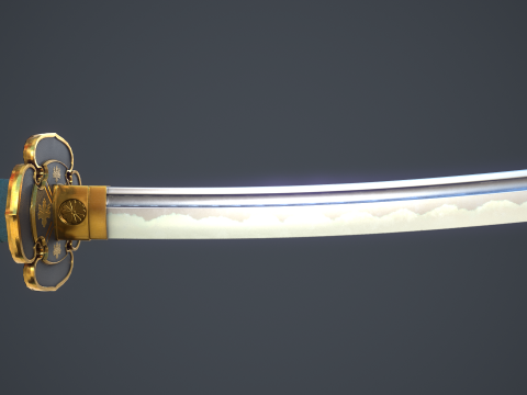 Katana Game Ready Model Modello 3D