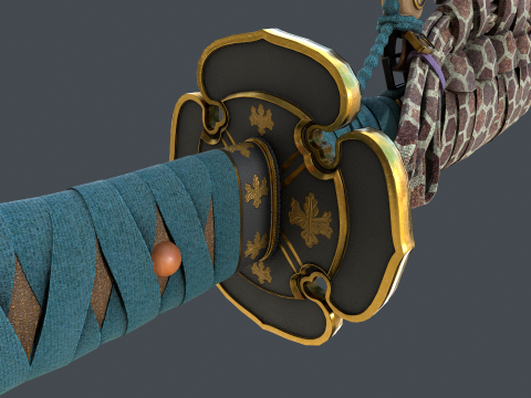 Katana Game Ready Model Modello 3D