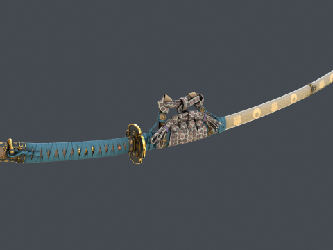 Katana Game Ready Model Modello 3D