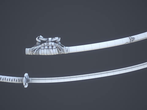 Katana Game Ready Model Modello 3D