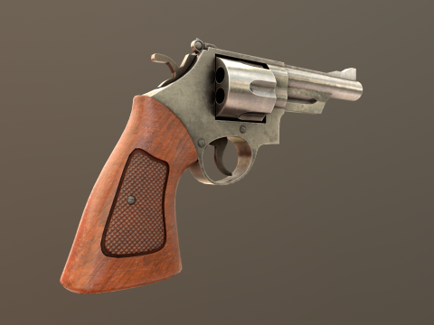 Revolver Game Ready Asset 3D Model