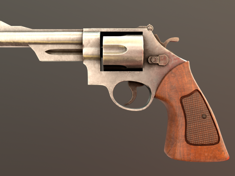 Revolver Game Ready Asset 3D-Modell