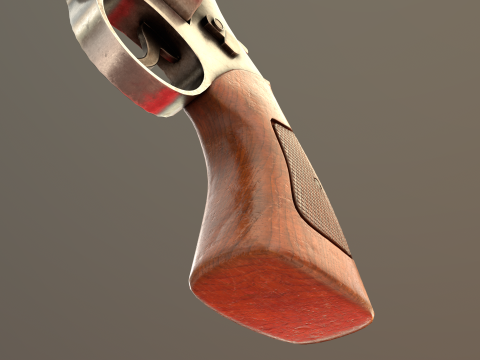 Revolver Game Ready Asset 3D-Modell