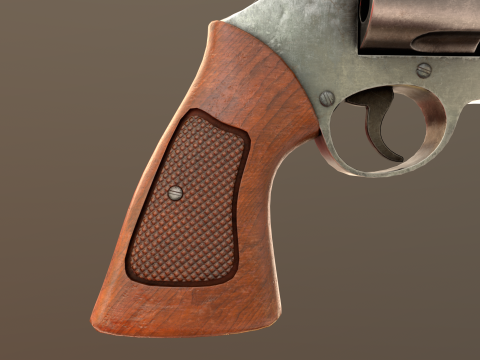 Revolver Game Ready Asset 3D-Modell