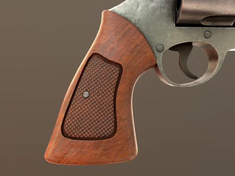 Revolver Game Ready Asset 3D Model