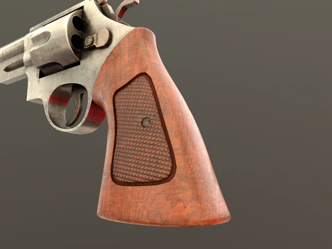 Revolver Game Ready Asset 3D Model