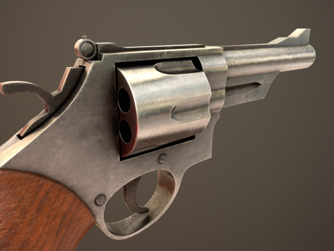 Revolver Game Ready Asset 3D-Modell
