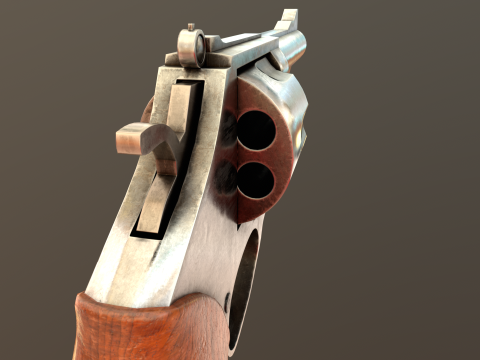 Revolver Game Ready Asset 3D-Modell