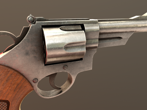 Revolver Game Ready Asset 3D-Modell