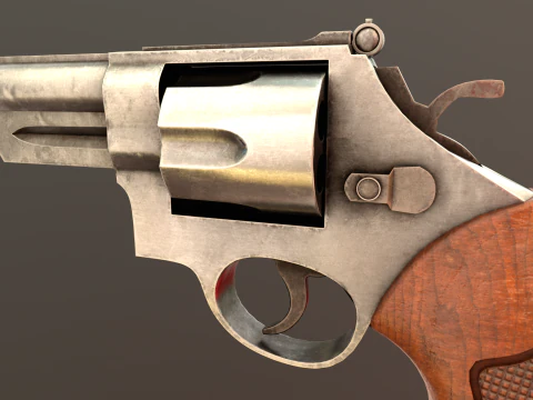 Revolver Game Ready Asset 3D Model