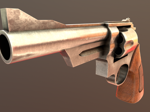 Revolver Game Ready Asset 3D-Modell