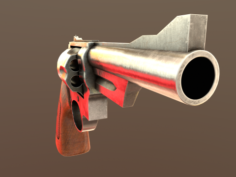 Revolver Game Ready Asset 3D-Modell