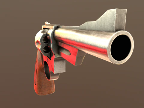 Revolver Game Ready Asset 3D Model