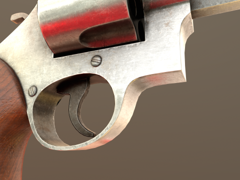 Revolver Game Ready Asset 3D-Modell