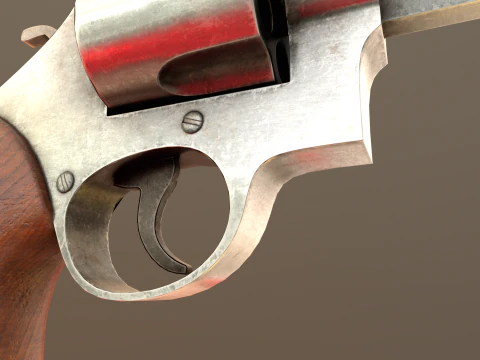 Revolver Game Ready Asset 3D Model