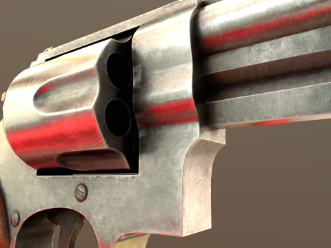 Revolver Game Ready Asset 3D-Modell