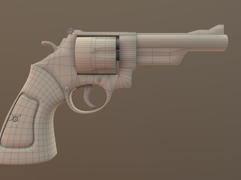 Revolver Game Ready Asset 3D-Modell
