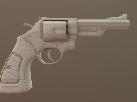 Revolver Game Ready Asset 3D Model