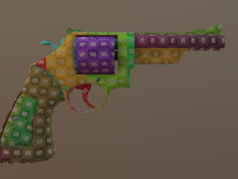 Revolver Game Ready Asset 3D-Modell