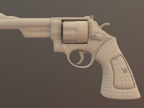 Revolver Game Ready Asset 3D-Modell