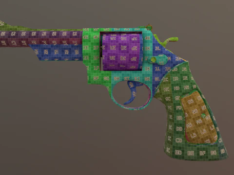 Revolver Game Ready Asset 3D Model