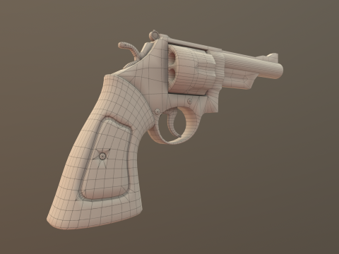 Revolver Game Ready Asset 3D-Modell