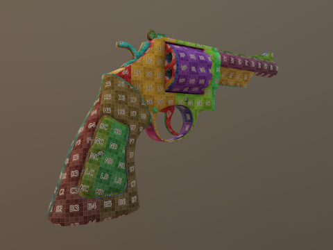 Revolver Game Ready Asset 3D-Modell