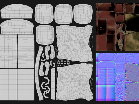 Game Ready Asset Worn Out Sofa 3D Model