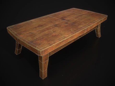 Worn Out Coffee Table 3D Model