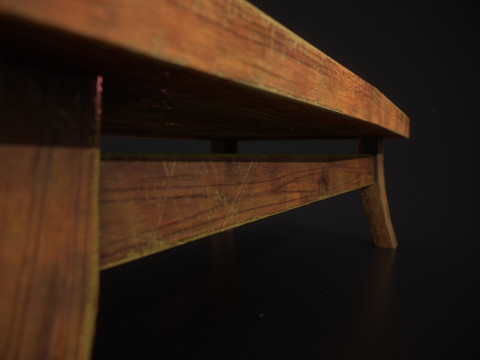 Worn Out Coffee Table 3D Model